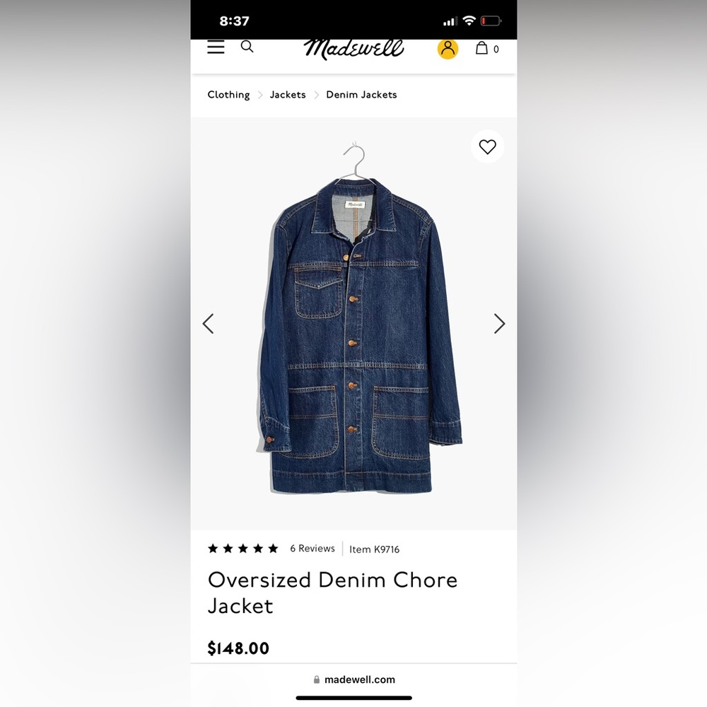 Madewell denim chore jacket